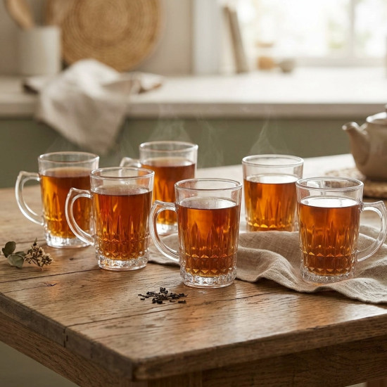 Glass Mug Set - 6 Pcs